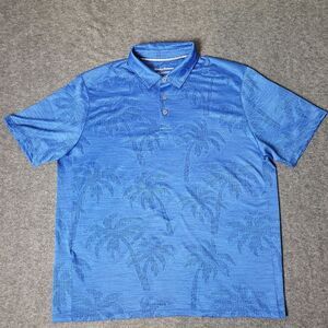 Tommy Bahama IslandZone Performance Men's Size M Golf Polo Blue Palm Tropical